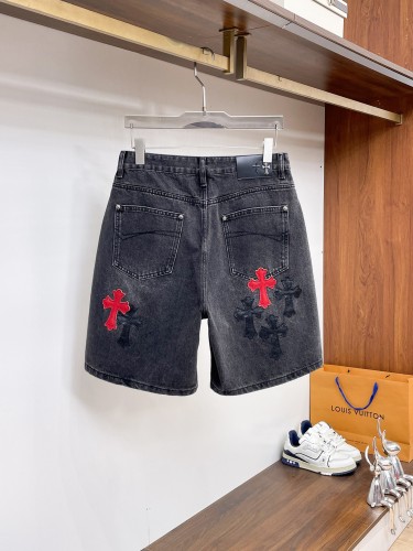 Chrome Hearts High Street Cross Denim Shorts Unisex Casual Versatile Shorts