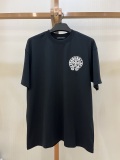 Chrome Hearts Fashion Color Cross Embroidered T-shirt Couple Casual Loose Short Sleeve