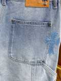 Chrome Hearts 26SS High Street Cross Denim Shorts Unisex Casual Washed Shorts