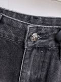 Chrome Hearts High Street Cross Denim Shorts Unisex Casual Versatile Shorts