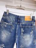 Chrome Hearts 26SS Classic Embroidered Cross Denim Shorts Unisex Casual Washed Shorts