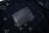 Louis Vuitton Fashion Full Logo Casual Versatile Short Sleeve Denim Shirt