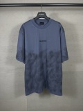 Balenciaga Retro Embroidered Logo T-shirt Couple Casual Loose Tie Dyeing Short Sleeve