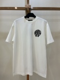 Chrome Hearts Fashion Color Cross Embroidered T-shirt Couple Casual Loose Short Sleeve