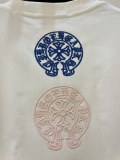 Chrome Hearts Fashion Color Cross Embroidered T-shirt Couple Casual Loose Short Sleeve
