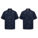 Louis Vuitton Fashion Full Logo Casual Versatile Short Sleeve Denim Shirt