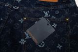 Louis Vuitton Fashion Retro Full Logo Denim Shorts Casual Versatile Shorts