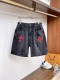 Chrome Hearts High Street Cross Denim Shorts Unisex Casual Versatile Shorts