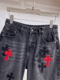 Chrome Hearts High Street Cross Denim Shorts Unisex Casual Versatile Shorts