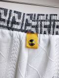 Fendi Fashion Embroidered Logo Splicing Shorts for Men's Casual Drawstring Sports Pants