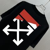 Off White Classic Arrow Logo Printed T-shirt Couple Casual Loose Short Sleeve