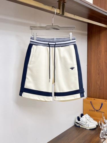 Dior 26SS Fashion Embroidered Logo Splicing Shorts for Men's Casual Drawstring Sports Pants