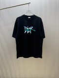 Dior Fashion Logo Printed T-shirt Couple Casual Loose Short Sleeve
