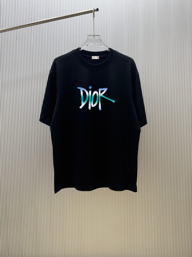 Dior Fashion Logo Printed T-shirt Couple Casual Loose Short Sleeve
