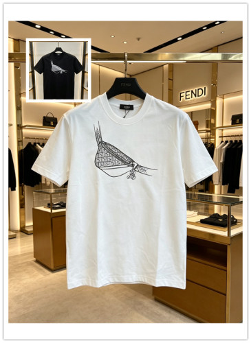 Fendi Fashion Bag Printed T-shirt Couple Casual Loose Short Sleeve