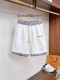 Fendi Fashion Embroidered Logo Splicing Shorts for Men's Casual Drawstring Sports Pants