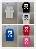 Off White Classic Arrow Logo Printed T-shirt Couple Casual Loose Short Sleeve