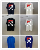 Off White Classic Arrow Logo Printed T-shirt Couple Casual Loose Short Sleeve