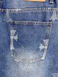 Chrome Hearts 26SS Classic Embroidered Cross Denim Shorts Unisex Casual Washed Shorts