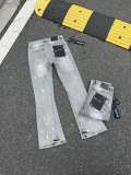 Purple Brand Unisex Classic Washed Spray Ink Micro Elastic Distressed Speaker Jeans