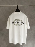 Dior Classic Logo Letter Printed T-shirt Unisex Casual Loose Short Sleeve