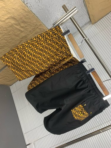 Fendi 26SS Classic Embroidered Logo Double Sided Wearable Shorts Unisex Casual Drawstring Sports Pants