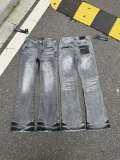 Purple Brand Unisex Classic Washed Embroidered Micro Elastic Horn Jeans
