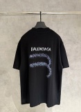 Balenciaga Classic Retro Hand Drawn Logo Printed Short Sleeve Unisex Casual Loose T-shirt