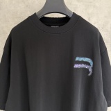 Balenciaga Classic Retro Hand Drawn Logo Printed Short Sleeve Unisex Casual Loose T-shirt