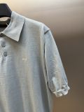 Prada Fashion Versatile Embroidered Logo Polo Collar Knitted Short Sleeve