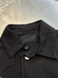 Prada Fashion Versatile Triangle Logo Denim Short Sleeved Shirt