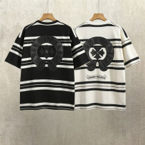 Chrome Hearts 26SS Fashion Leather Horseshoe Cross T-shirt Unisex Casual Loose Short Sleeve Chrome Hearts 26SS Fashion Leather Horseshoe Cross T-shirt Unisex Casual Loose Short Sleeve