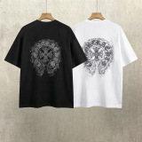 Chrome Hearts 26SS Fashion Embroidered Horseshoe Cross T-shirt Unisex Casual Loose Short Sleeve
