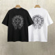 Chrome Hearts 26SS Fashion Embroidered Horseshoe Cross T-shirt Unisex Casual Loose Short Sleeve