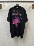 Balenciaga Retro Sunset Printed Short Sleeves Unisex Casual Oversize T-shirt