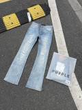 Purple Brand Unisex Classic Washed Micro Elastic Distressed Trumpet Jeans