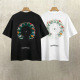 Chrome Hearts 26SS Fashion Embroidered Flower Horseshoe T-shirt Unisex Casual Loose Short Sleeve
