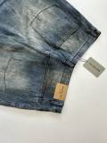 Balenciaga New Couple High Street Patch Logo Letter Washed Wide Leg Jeans