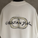 Dior Classic Logo Letter Printed T-shirt Unisex Casual Loose Short Sleeve