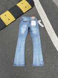 Purple Brand Unisex Classic Washed Micro Elastic Distressed Trumpet Jeans