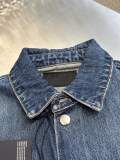 Prada Fashion Versatile Triangle Logo Denim Short Sleeved Shirt