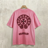 Chrome Hearts 26SS Fashion Patch Embroidered T-shirt Unisex Casual Loose Short Sleeve