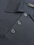 Prada Fashion Versatile Embroidered Logo Polo Collar Knitted Short Sleeve