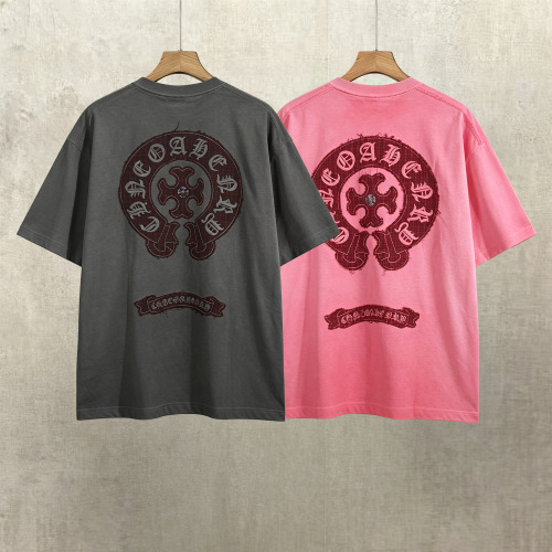 Chrome Hearts 26SS Fashion Patch Embroidered T-shirt Unisex Casual Loose Short Sleeve