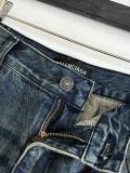 Balenciaga New Couple High Street Patch Logo Letter Washed Wide Leg Jeans