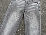 Purple Brand Unisex Classic Washed Embroidered Micro Elastic Horn Jeans