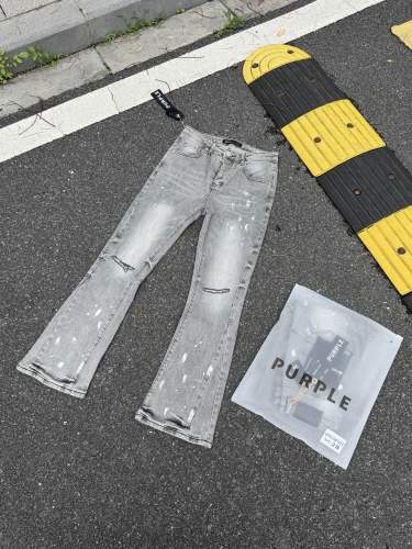 Purple Brand Unisex Classic Washed Spray Ink Micro Elastic Distressed Speaker Jeans