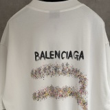 Balenciaga Classic Retro Hand Drawn Logo Printed Short Sleeve Unisex Casual Loose T-shirt