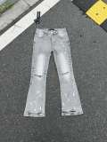 Purple Brand Unisex Classic Washed Spray Ink Micro Elastic Distressed Speaker Jeans