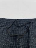 Balenciaga Fashion Checkered Alphabet Embroidered Drawstring Casual Pants